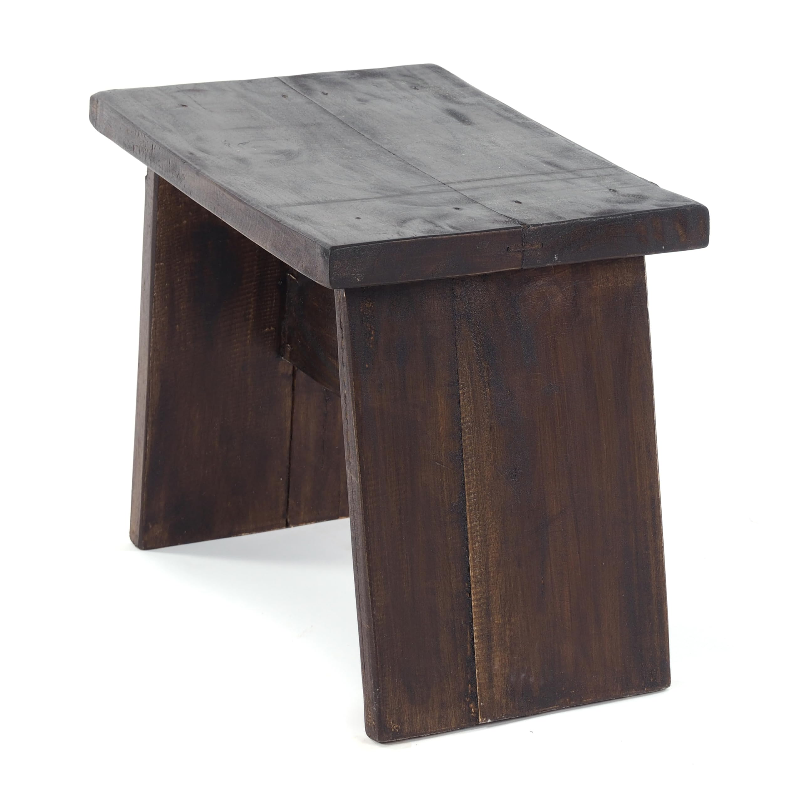 DESIGN DELIGHTS Banquette rustique Schemel 100 cm | acajou massif, 40 x 31 x 25 cm (l x H x P) | Repose-pieds, tabouret décoratif en bois | Couleur : 03 marron foncé