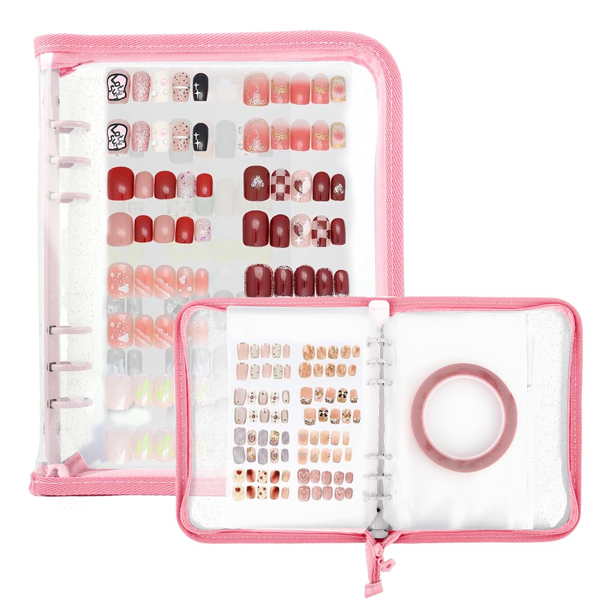 MAYCREATE® Press On Nail Storage Organizer Binder with 4 Insert Pages-image-29