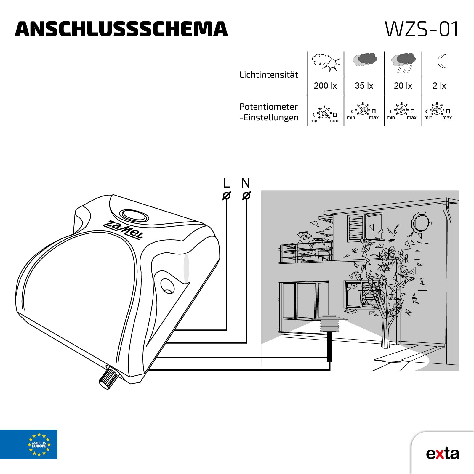 exta Interruptor crepuscular, 1 Pieza, WZS de 01
