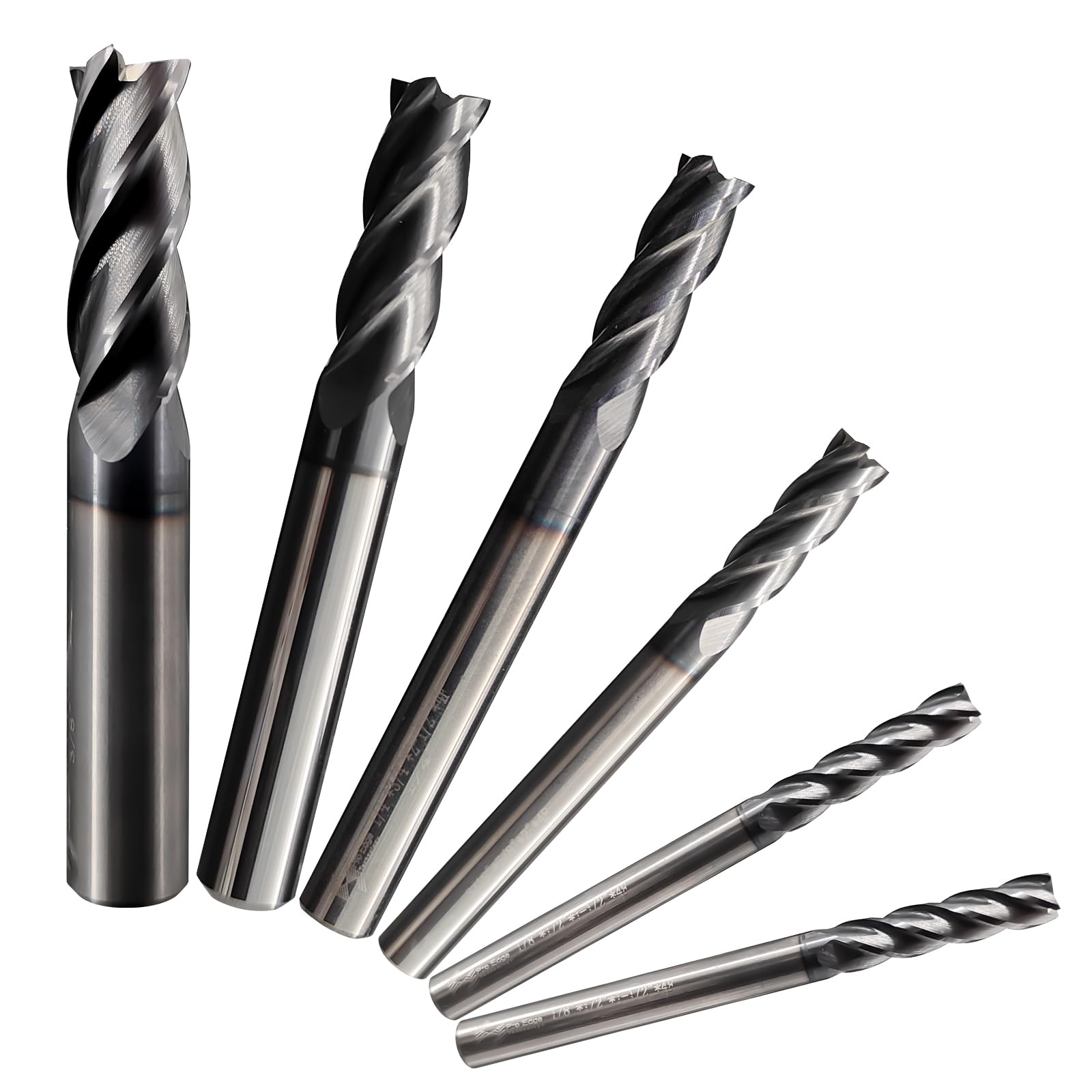 Carbide End Mills - 6 Piece Set for CNC Milling -1 Carbide End Mills - 6 Piece Set for CNC Milling -1