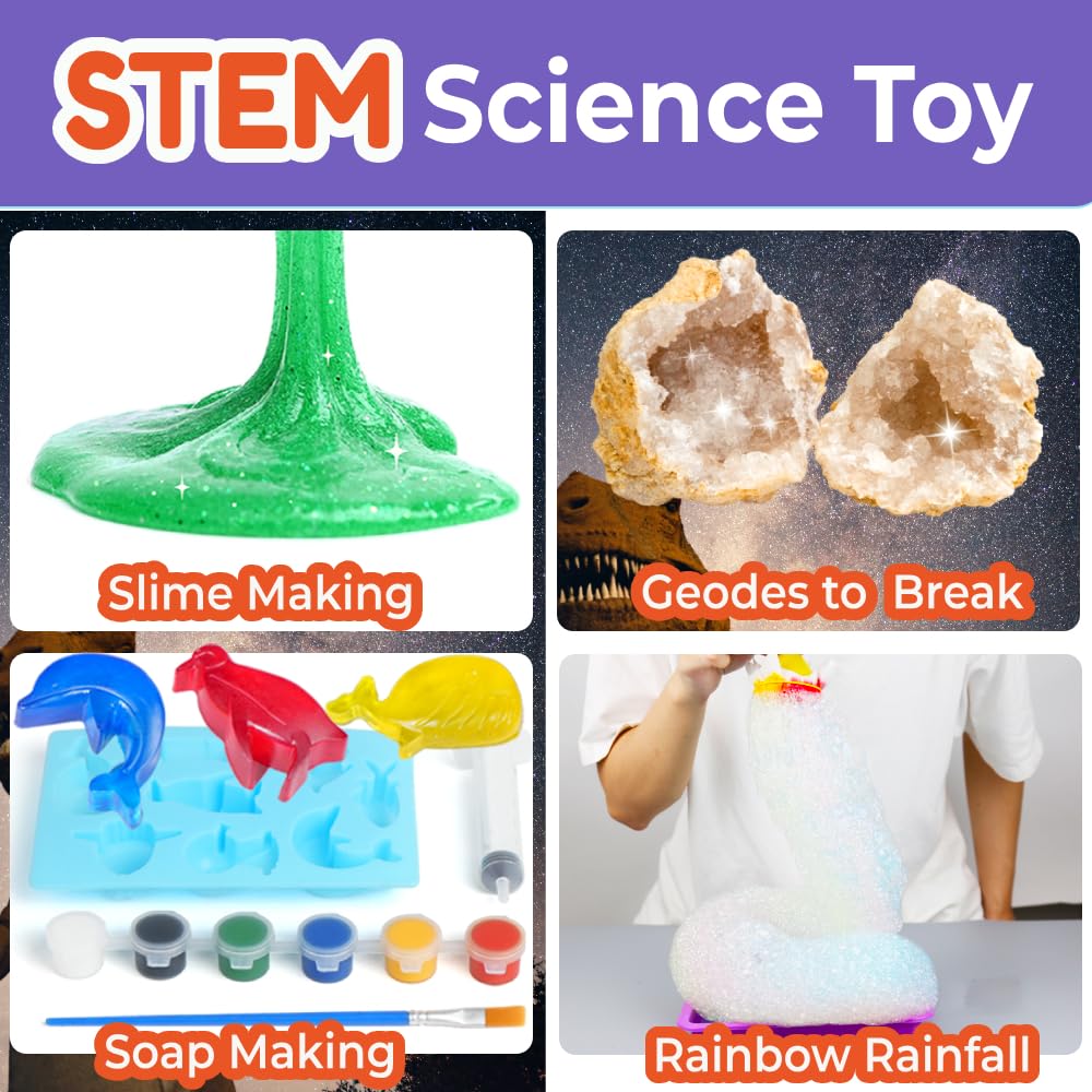 Benben - Wissenschafts-Kits für Kinder von 8-12 Jahren, Lernspielzeug mit 155 Experimenten, STEM-Spielzeug für Kinder von 6-7-8 Jahren, Geburtstagsgeschenk, Vulkanwissenschafts-Kit, Chemie-Set