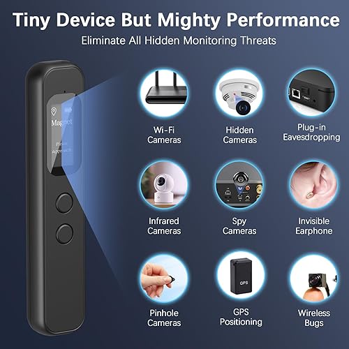 Miniatura 5 de Detectores de cámara oculta con pantalla LED, detector de cámara portátil, buscador de cámara antiespía, detector de dispositivos ocultos