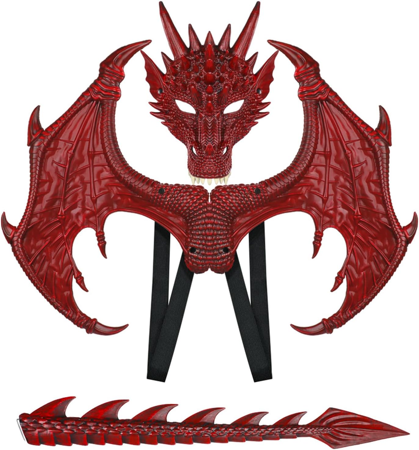 Halloween Dragon Costume Kids,OYDAS Halloween Costume with DRagon Mask,Tail,Wing Rubber Dress Up Dragon Cosplay for Party Masquerade,Halloween Cosplay Costume for Boys Girls