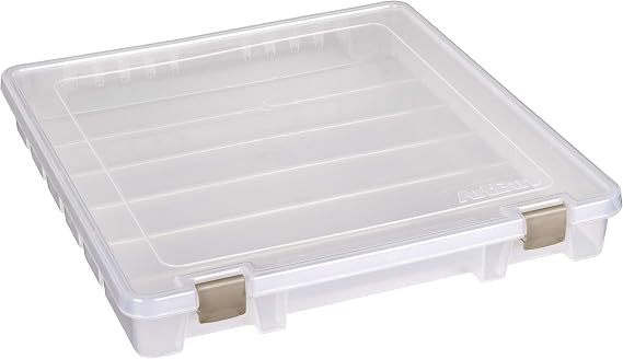 ArtBin 9100AB Super Satchel Slim 1 Open Compartment, Art & Craft Organizer, [1] Plastic Storage Case, Clear