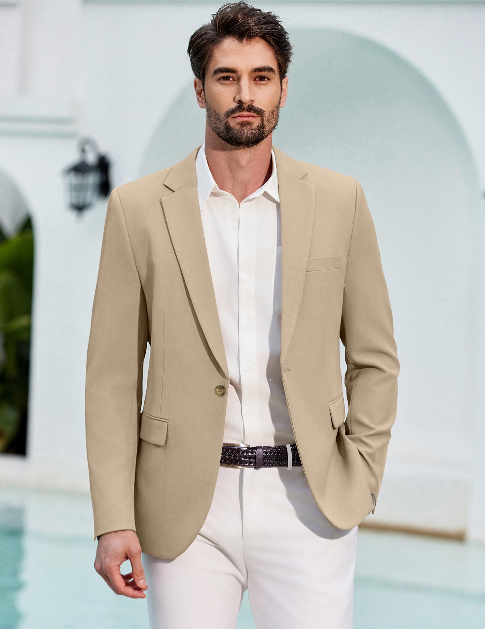 COOFANDY Hombres Blazer Sporty Casual Chaqueta 1 Botón Traje Blazer para Hombres Negocios Casual