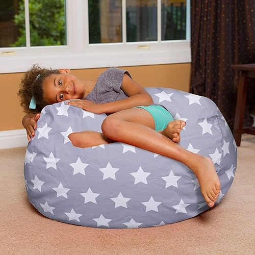 Miniatura 405 de Posh Creations - Sillón puff para niños, adolescentes y adultos, incluye funda extraíble y lavable a máquina, grande de 38 pulgadas, piel de conejo