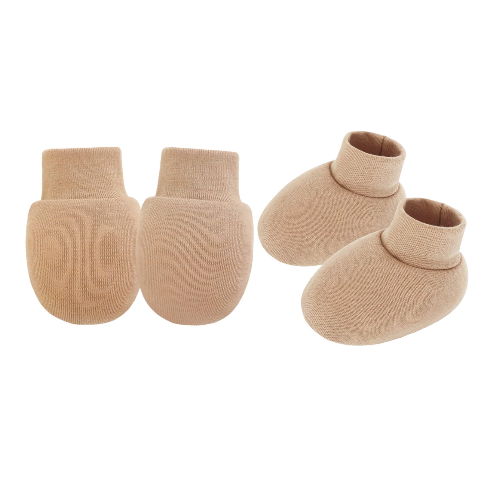 HZBB Newborns Anti Scratch Mittens and Socks Elastic Feature Cotton Baby Gloves Socks for Infant Hand & Foot Protections Soft Cotton Booties