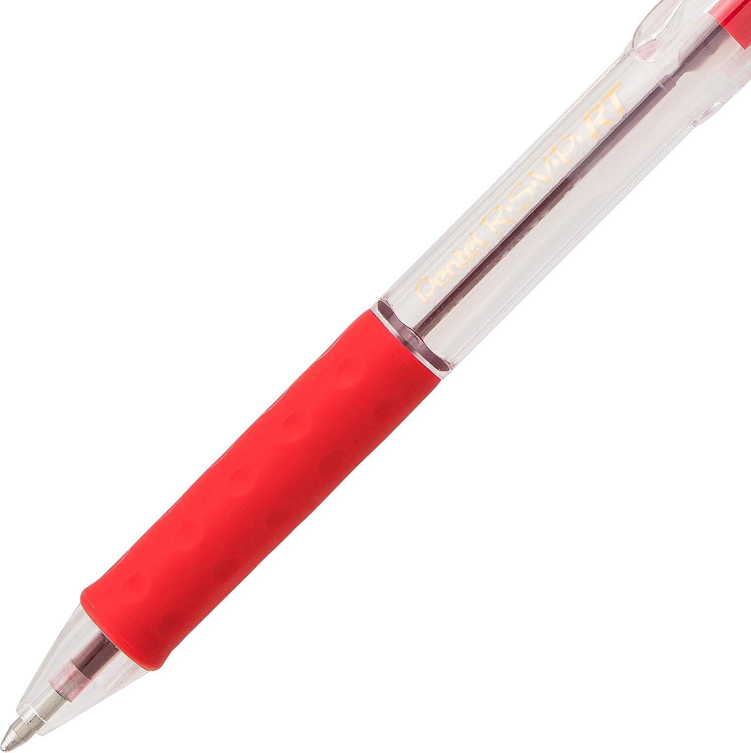 Pentel R.S.V.P. RT Retractable Ballpoint Pen, (1.0mm) Tip, Red Ink, Box of 12 (BK93-B)