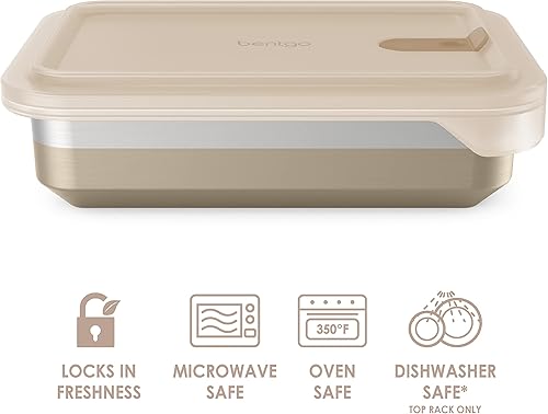 Miniatura 3 de Bentgo MicroSteel - Recipiente para calentar y comer, apto para microondas, sostenible y reutilizable, de acero inoxidable con tapa hermética para