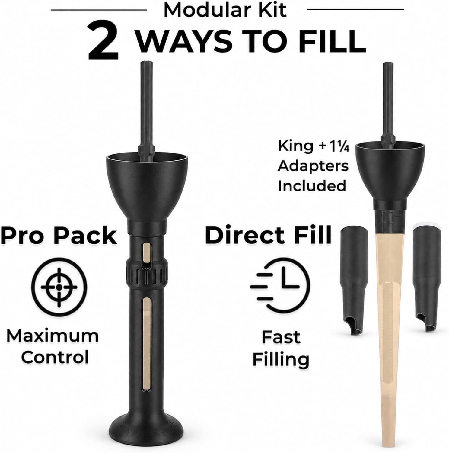 Cone Loader Kit – Cone Filler Funnel + Cone Packer Tool – Fits King 109mm, 98mm & 1¼ 84mm Standard Cones – Cone Master Pro image 2