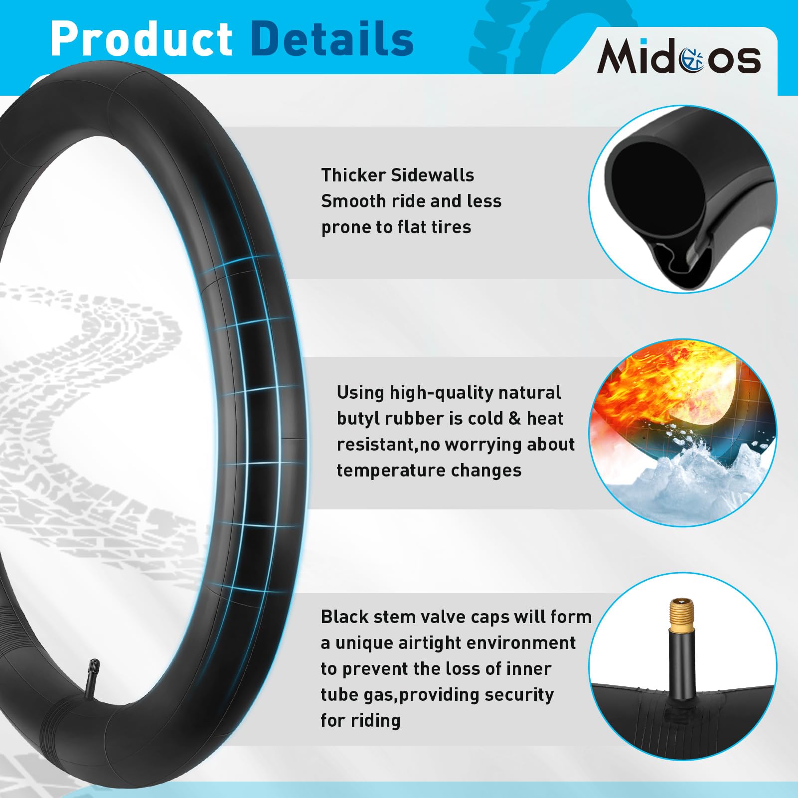Amazon | Midcos 24 x 2.5/3インチ バイクチューブ 2個パック