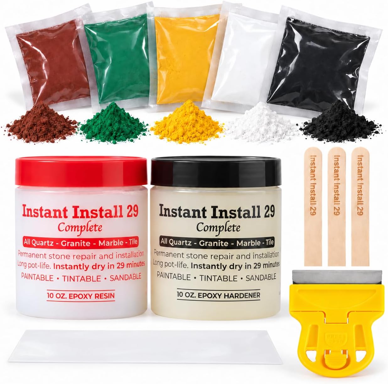 II29 Complete 20 oz. Stone Kit. Chips, Cracks, Rebuilds. EZ-Tint 5-Pack