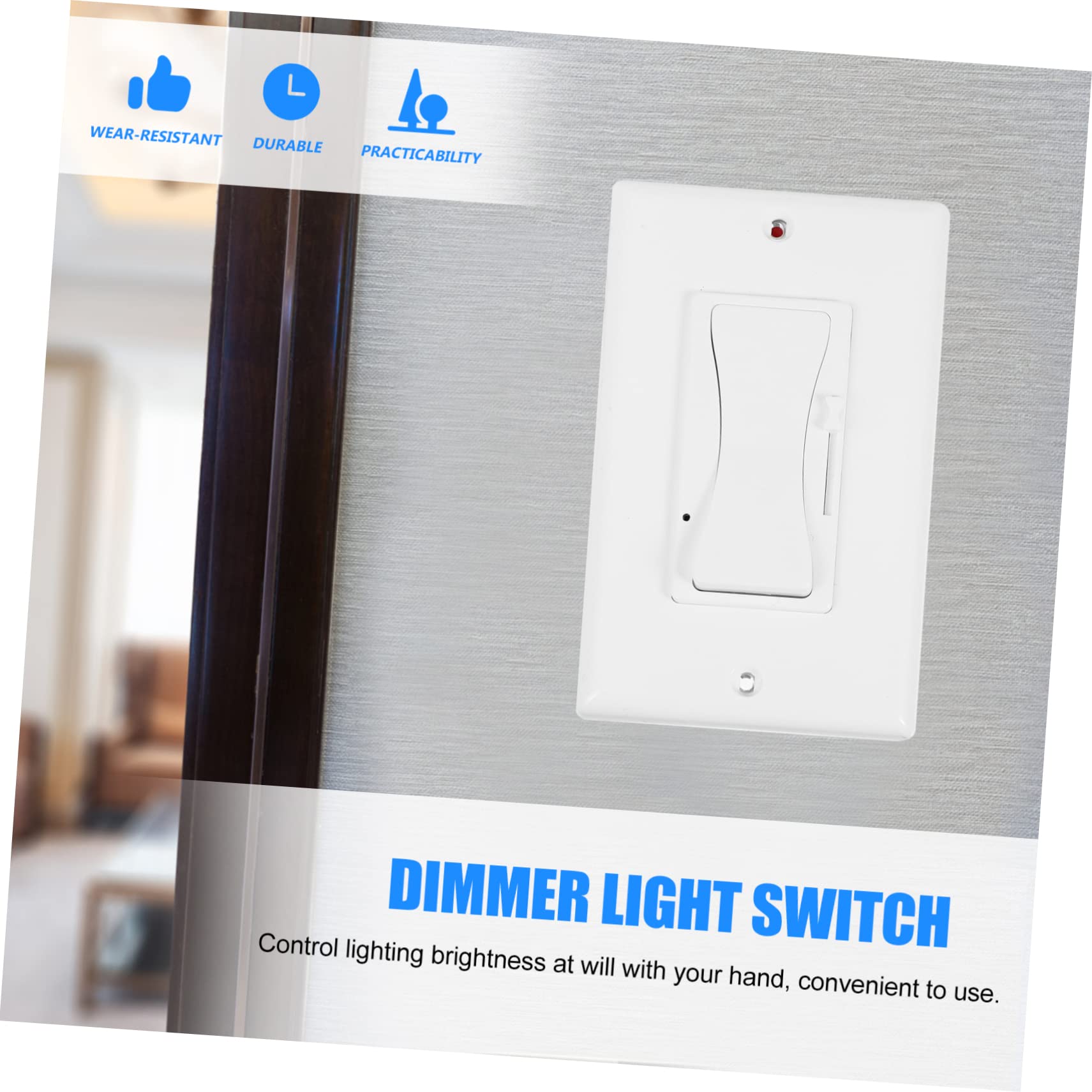 Homoyoyo 600w Interruptor De Regulación De Intensidad Para Luz Led Indicador Azul Máximo Incluye Panel De Pared Para Dormitorios y Salas De Estar