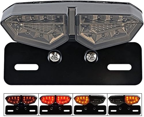 Miniatura 8 de Lámpara de señal de giro Soporte de placa de matrícula Lente de humo Luz de señal de giro trasera integrada