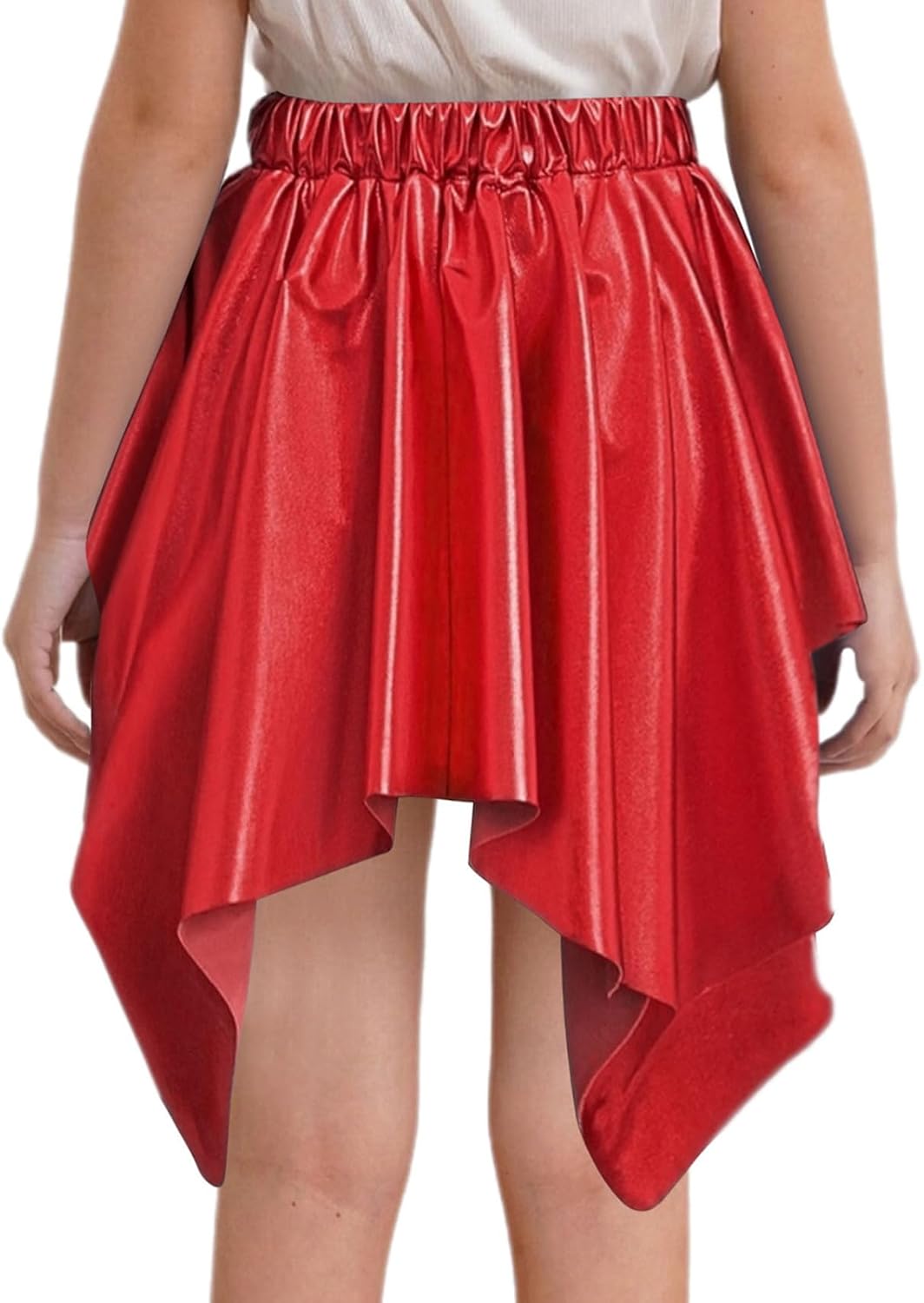 JEYPINMI Mini Tutu Fancy School Skirts for Girls Athletic Skater Skirt Birthday Party Clubwear Shiny Pleated Skorts