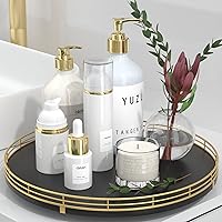 Vista 12 de Bandeja de baño de madera de roble de 12 pulgadas para mostrador, bandeja de tocador para perfume, loción, velas, maquillaje, joyería, fregadero