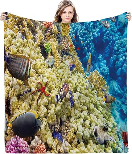 Miniatura 10 de Manta para el hogar, playa tropical con palmeras en el océano, mullida y cómoda, manta suave y acogedora del océano, 60 x 80 pulgadas, adecuada para