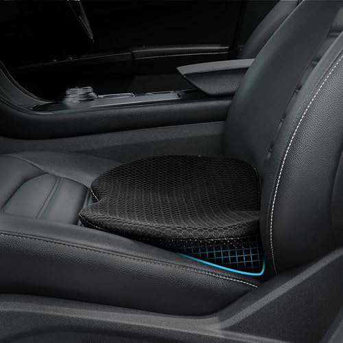 Cojín de asiento de automóvil, almohadilla de asiento de espuma viscoelástica para ciática y alivio del dolor de espalda baja, cojín de asiento para