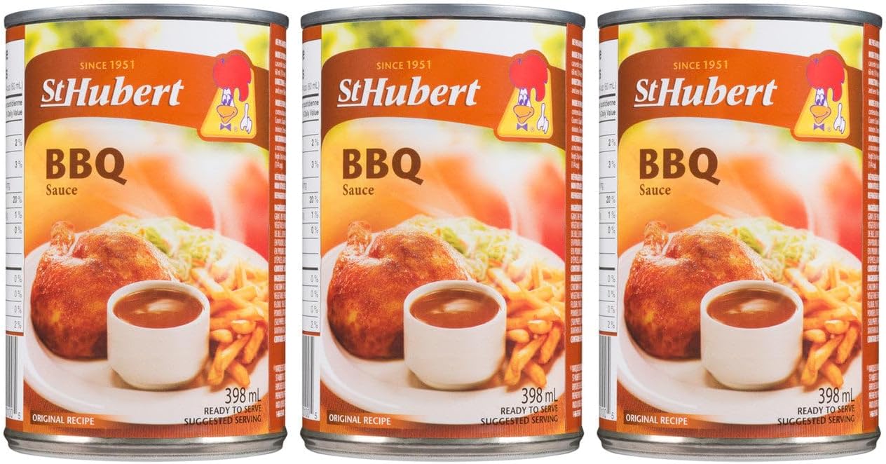 St Hubert BBQ Gravy Sauce, 398ml / 13.5 Oz Cans (Pack of 3) {Imported from Canada}