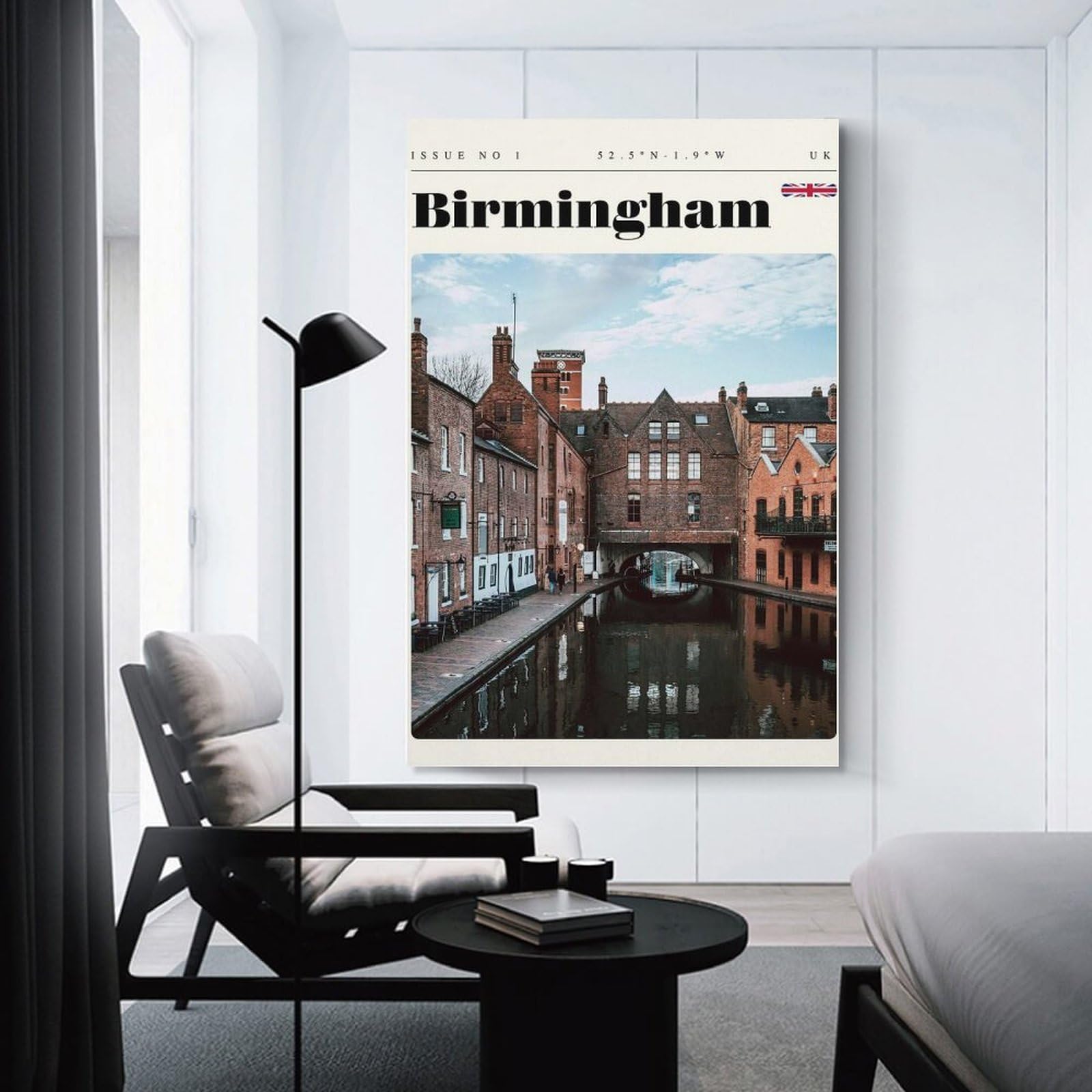 Junmoney Birmingham England Travel Art Decorative Canvas Print 20x30inch(50x75cm), for Apartment Walls, Studios Or Work Areas, Home Artwork for Modern Interiors
