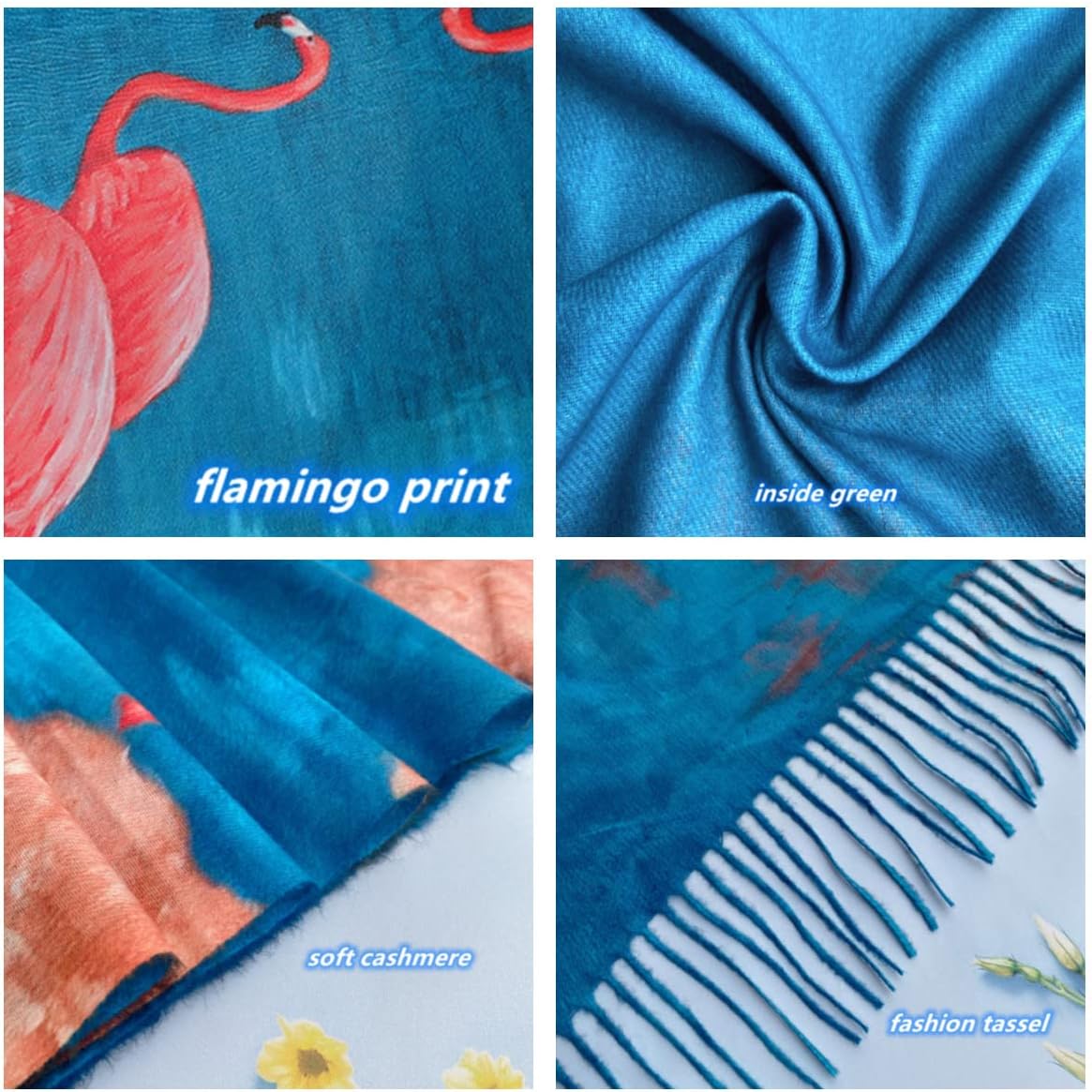 XINYUN Women's Fashion Scarf with Art Printed Tassel Soft Cashmere Warm Large Blanket Wrap Shawl for gift - Image 5