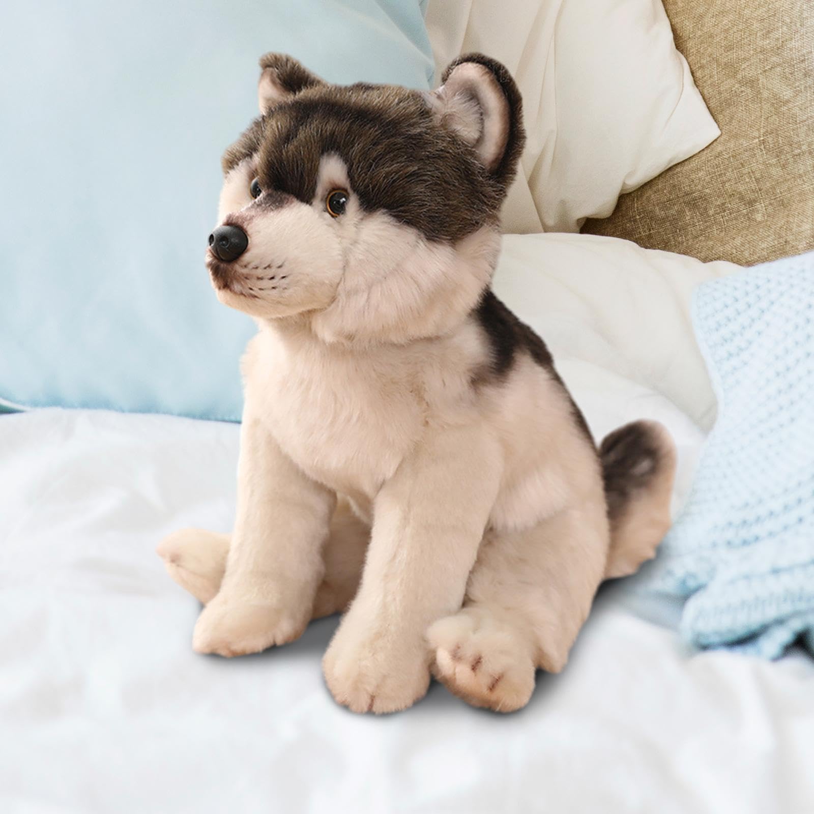 Peluche a Forma di Cane, Ideale Come Regalo E per Giocare con I Bambini, Lupo
