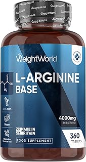 L Arginine Supplement 4000mg - 360 Tablets - 3 Months Supply - Role in Nitric Oxide Production - Vegan-Friendly & Gluten-Free Amino Acid Supplement - No Unnecessary Ingredients - Made in The UK