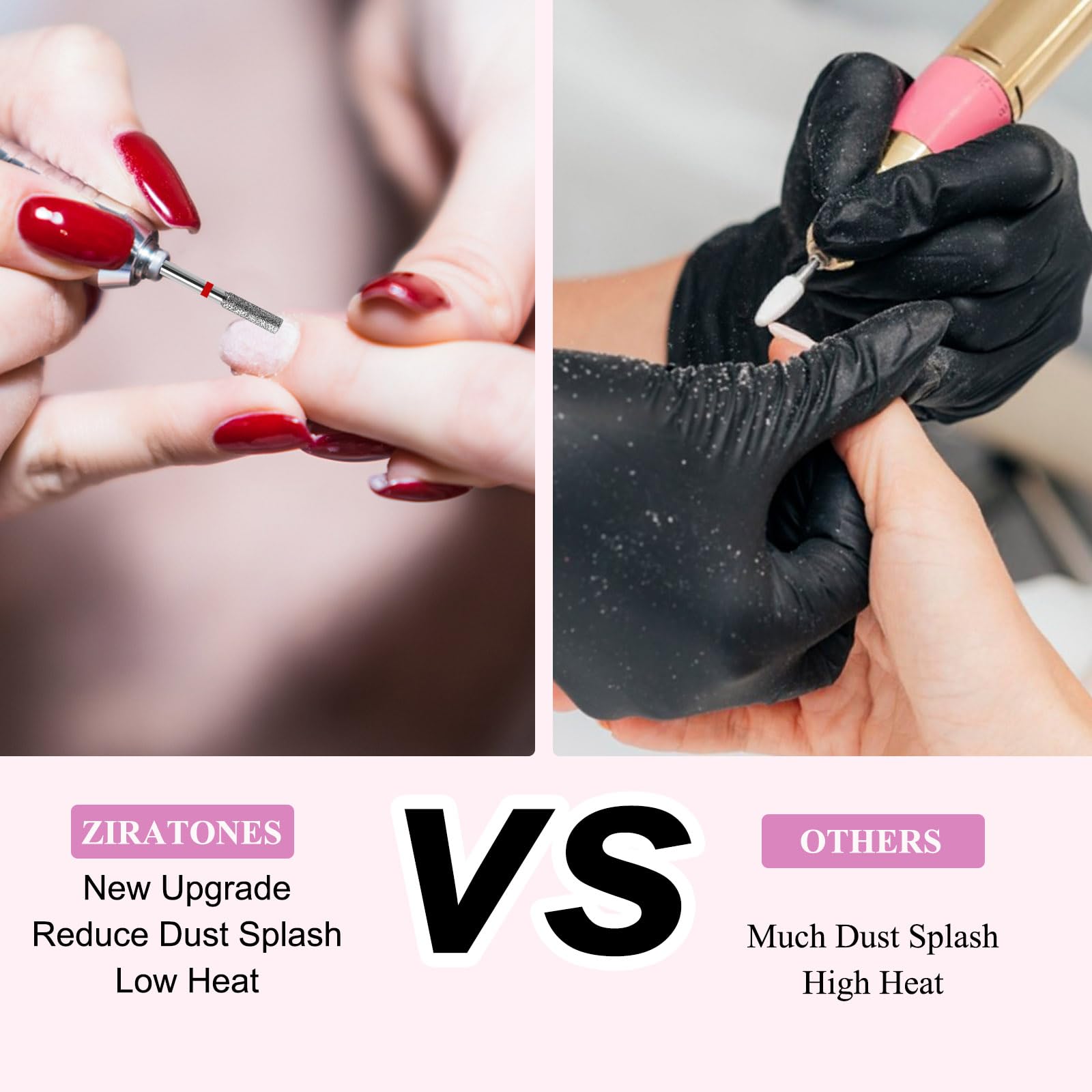 Nagelhaut-Nagelbohrer, Pro Diamant-Nagelhaut-Bits für Nägel, Nagelpuffer-Bit, Nageltrimmer, Nagelhautentferner, Nagelhautentferner, Vorbereitung für Nagelstudio-Maniküre (zylindrische Form,