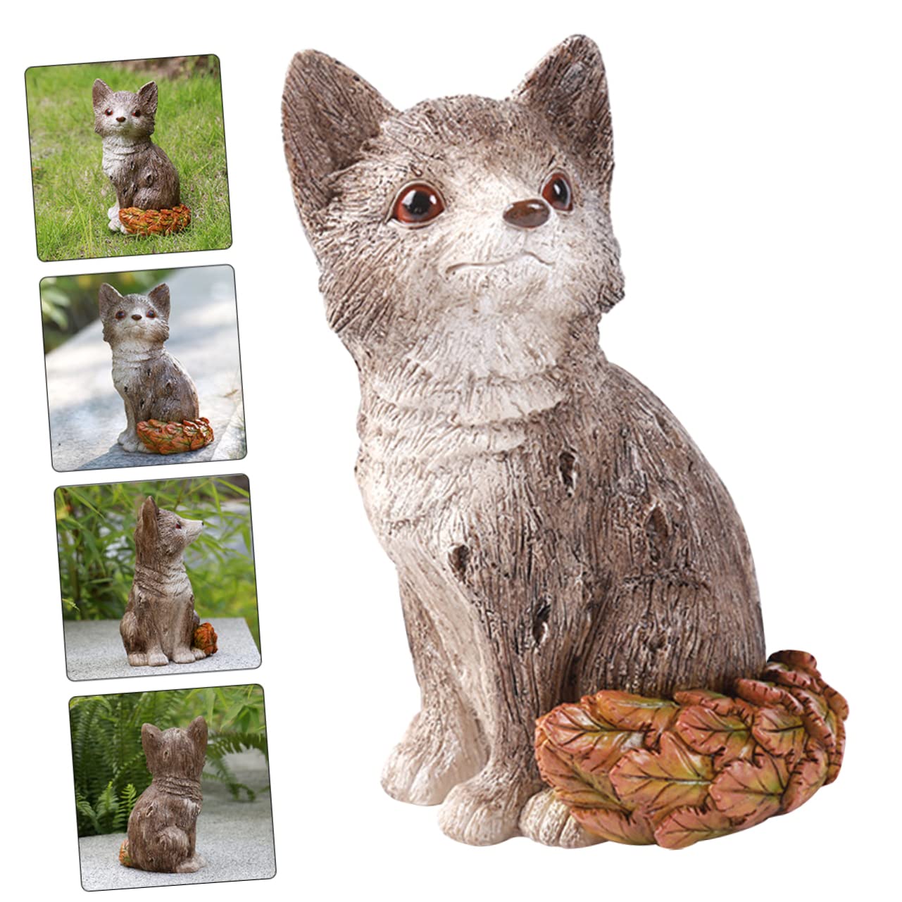 ibasenice Wunderschöne Fuchs Gartenfigur Aus Hochwertigem Resin Dekorative Tierstatue Für Garten Und Innenräume Liebevolle Deko Für Pflanzen Geschenkideen Kunstvoll Gestaltet Wetterfest