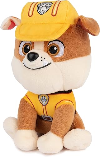 Miniatura 6 de GUND Oficial Patrulla Canina Rubble en Uniforme de Construcción de Peluche, Animal de Peluche para Edades de 1 y Más, 6" (Los Estilos Pueden Variar)