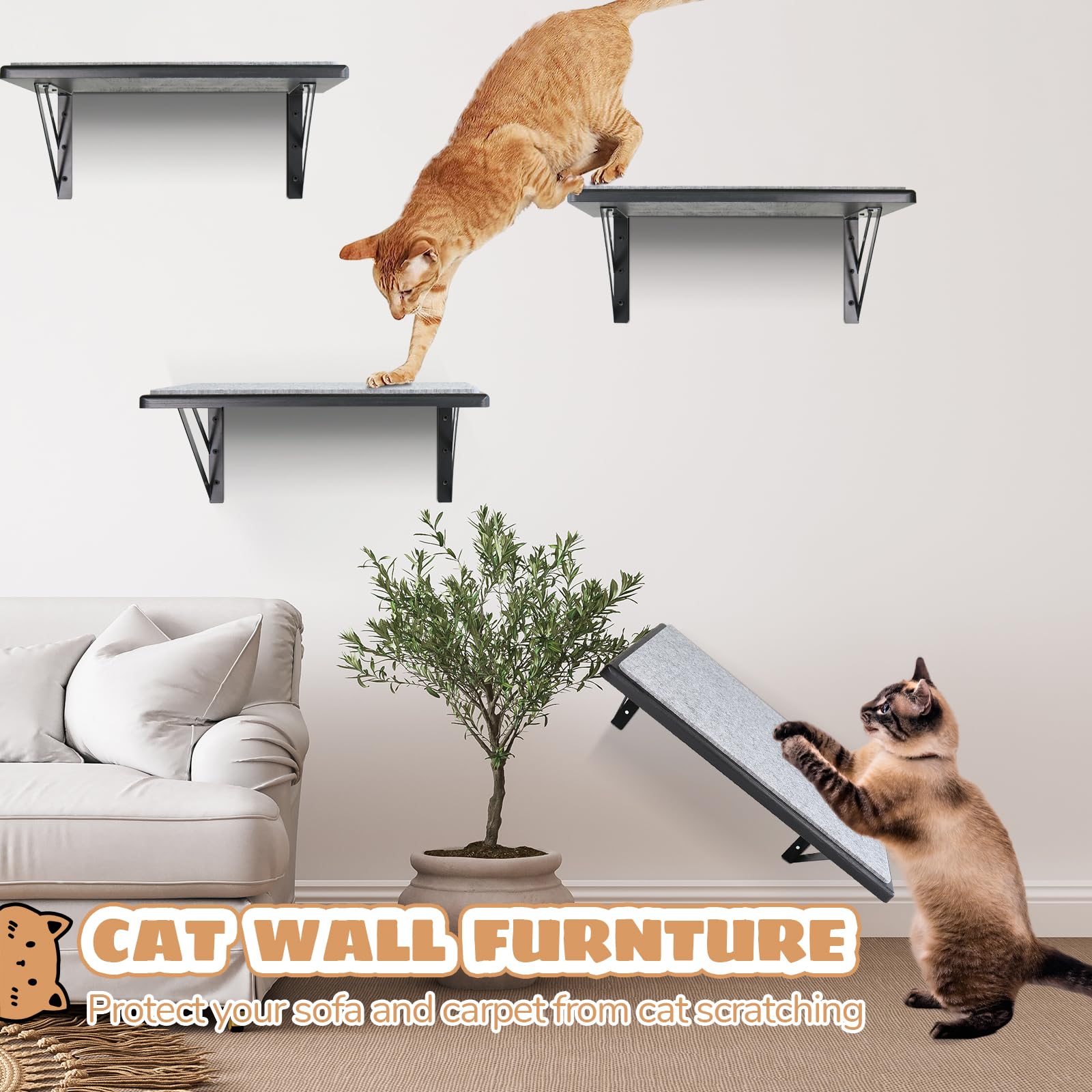 Kratzbäume Katzenregale Wandhalterung Katzenwand Möbel Katzenkratzbaum