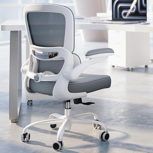 Miniatura 11 de TRALT Silla ergonómica de oficina, silla de escritorio con soporte lumbar ajustable, silla de computadora cómoda de malla con reposabrazos