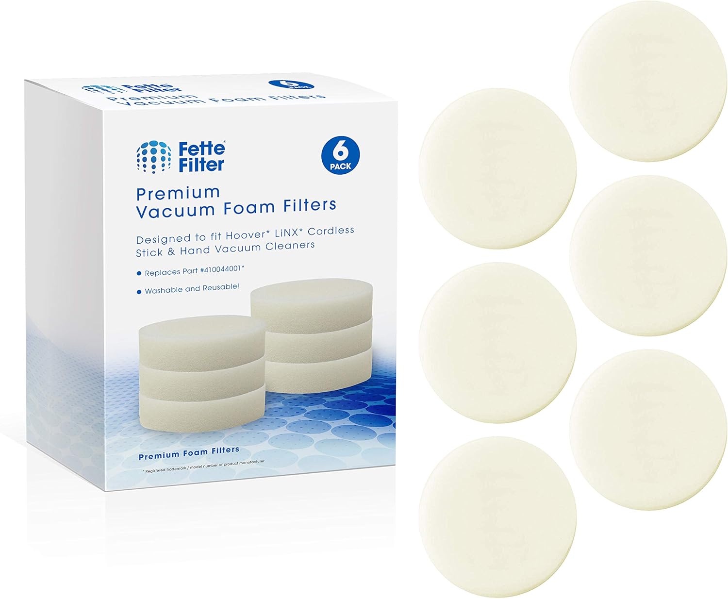Fette Filter Vacuum Foam Filter Compatible with Hoover