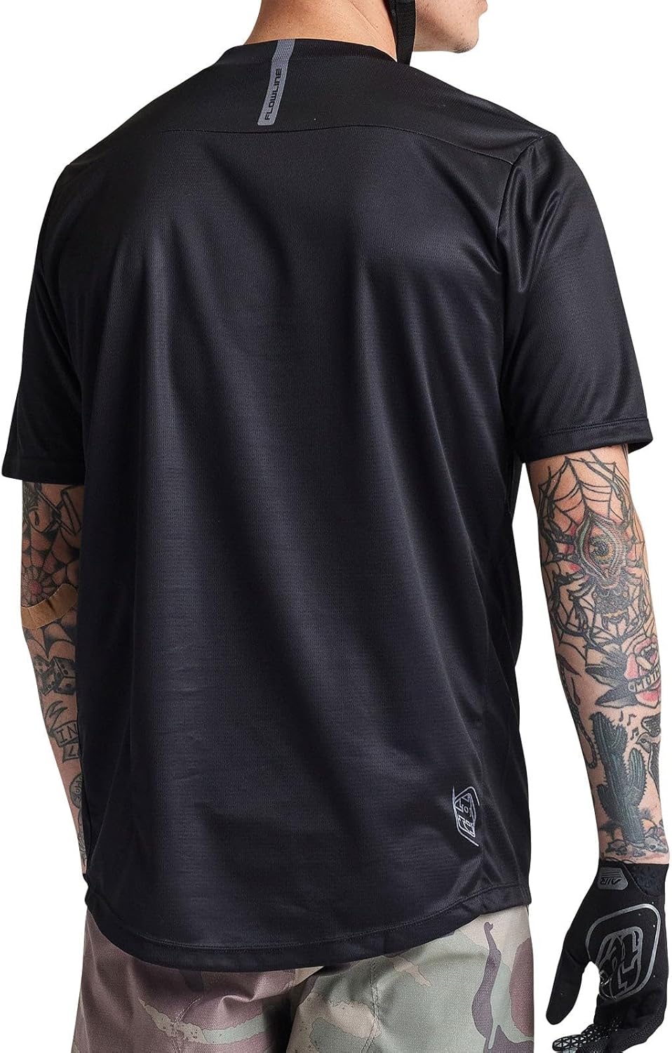Troy Lee Designs Short Sleeve Flowline Adult Mountain Bike Jersey, Solid Black, Large - Image 7