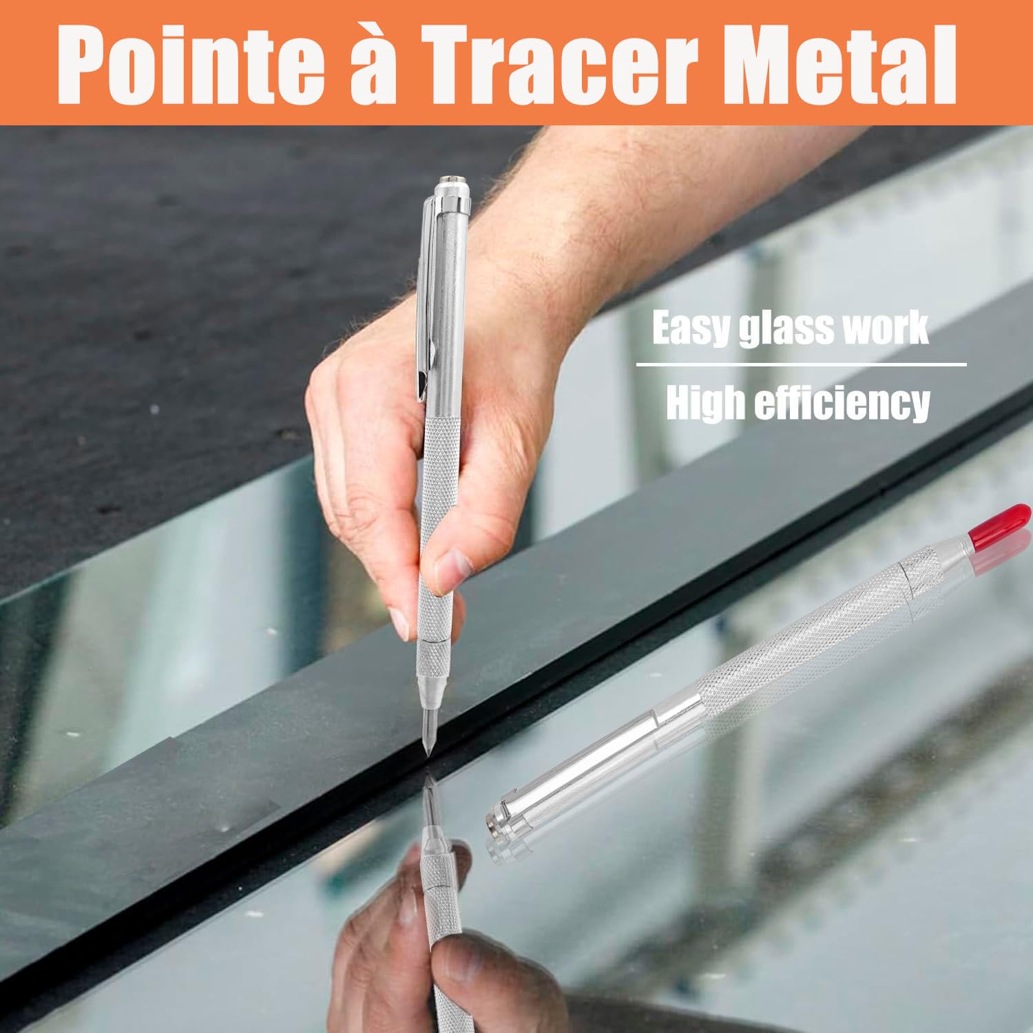 Treki 2 punte per tracciare in carburo di tungsteno punta da tracciare in metallo con 10 punte da tracciare di ricambio Scriber Tool Penna per incisione con magnete per metallo ceramica vetro legno