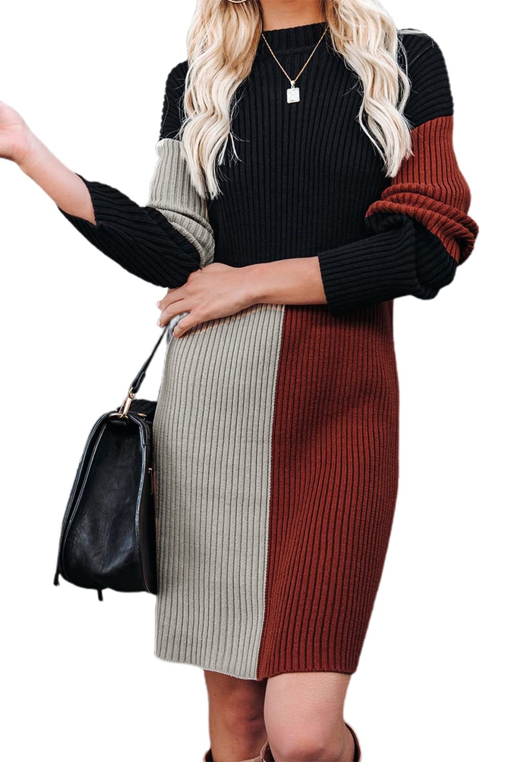 MIRANSH Women's Color Block Knit Sweater Dress - Review, Price and Buying Guide