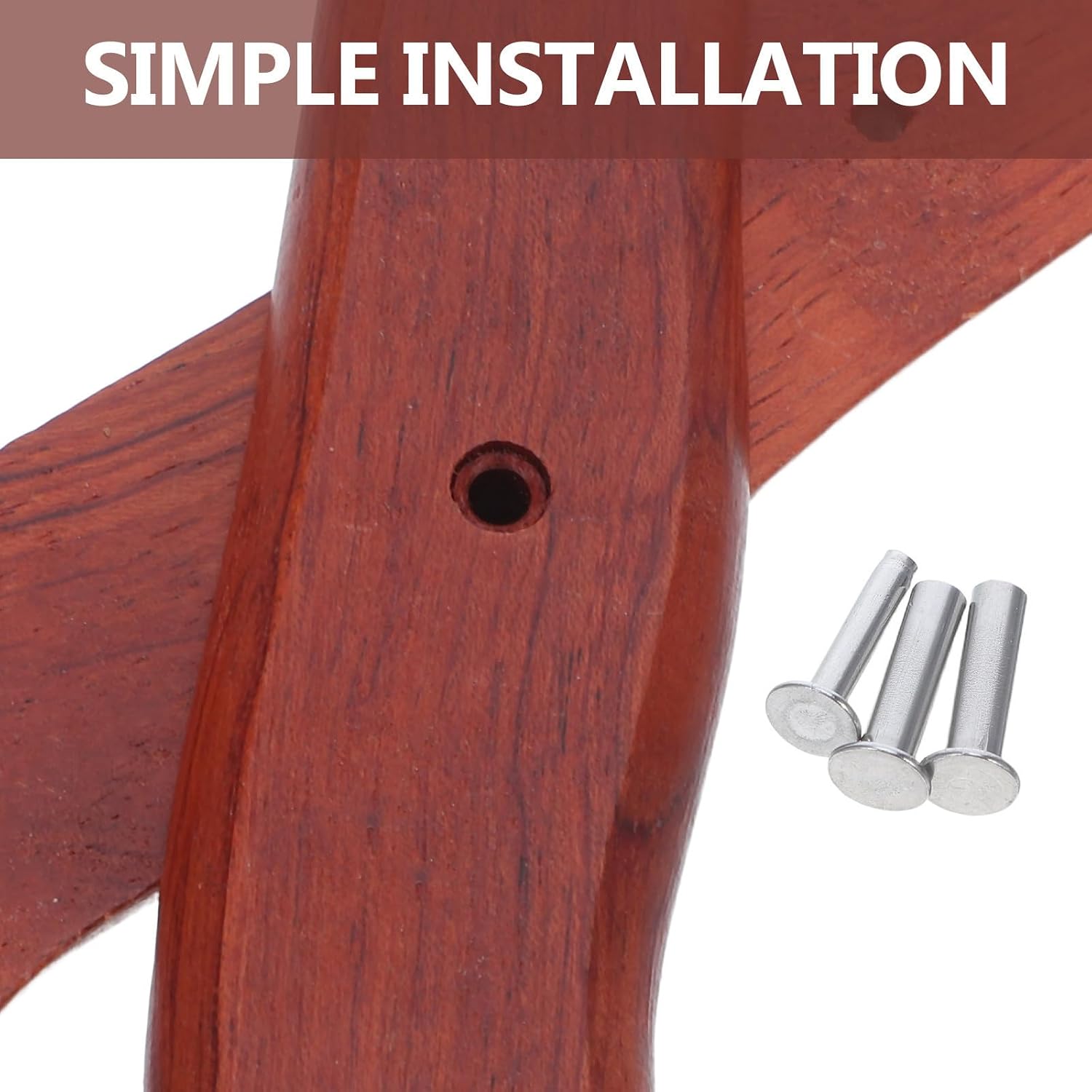 2 Sets Wooden Knife Grip Replacement Nuts for Cleaver Handles
