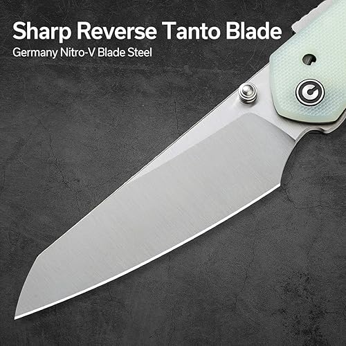 Miniatura 3 de CIVIVI Vision FG - Cuchillo de bolsillo para EDC, Superlock plegable con mango de 3.54 pulgadas Inversa Tanto Nitro-V Blade G-10, regalo ideal para
