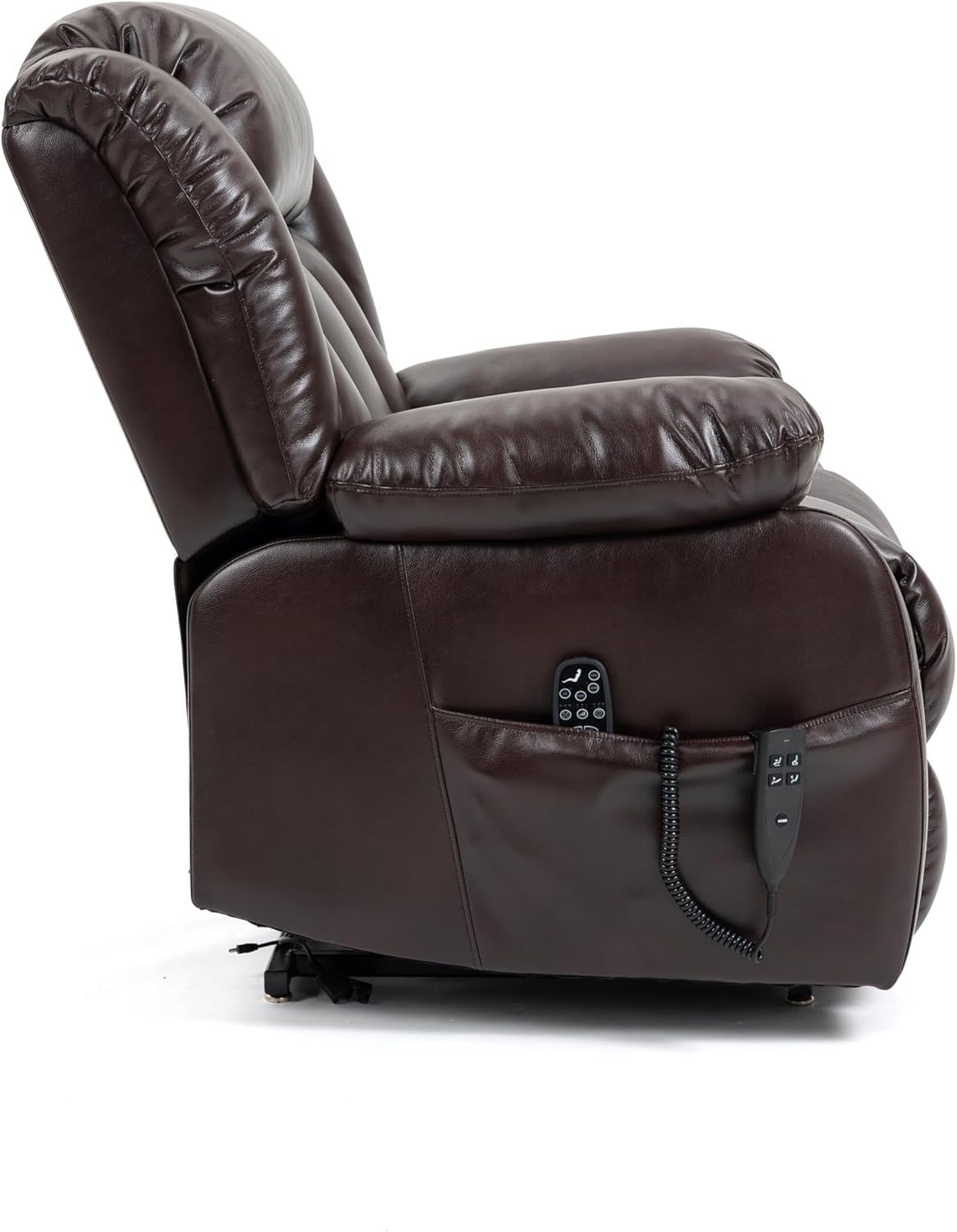 Merax Leather Recliner Chairs, Dual Motor Power Lift Recliner Chair Sofa with Massage and Heat for Elderly People, Infinite Position, Faux Leather, Easy to Clean/Assembly