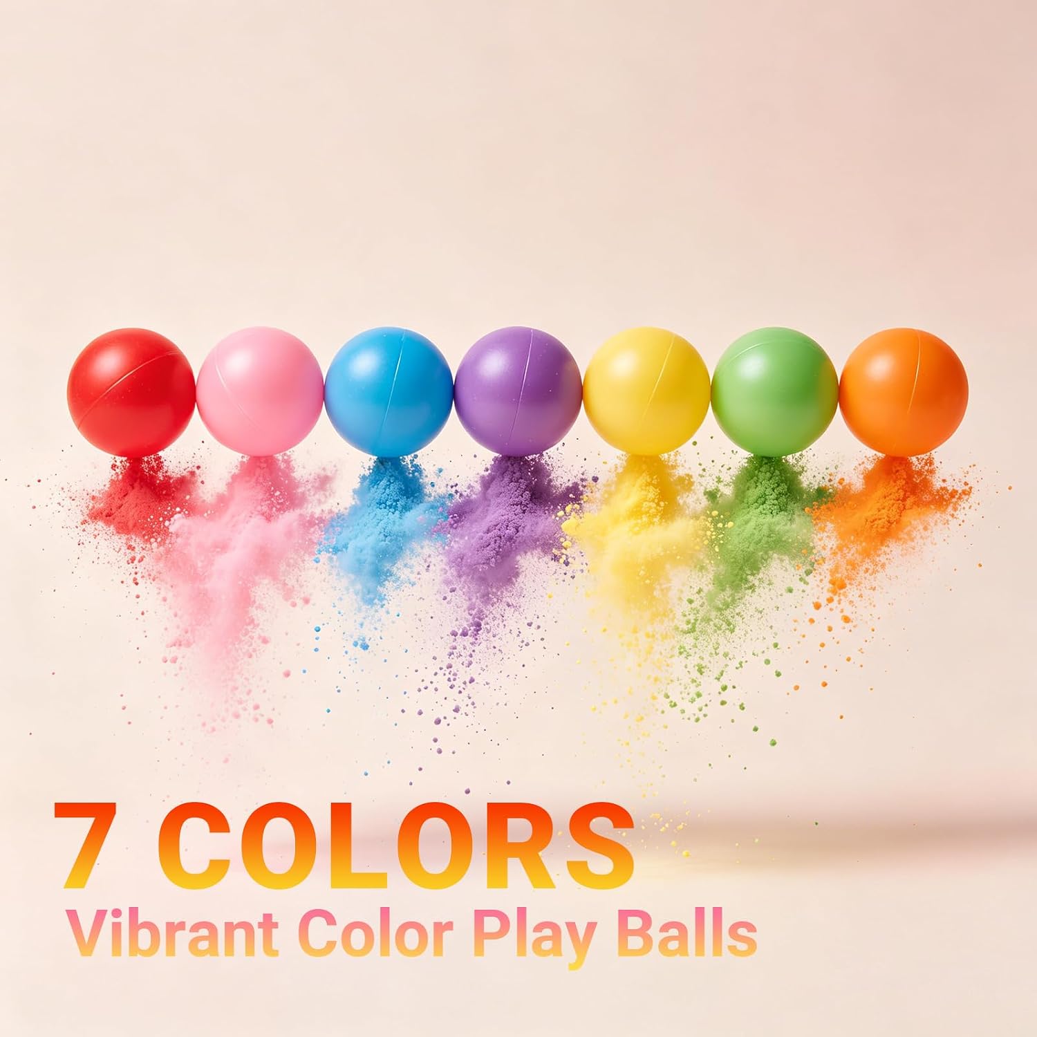 100 Pack Ball Pit Balls - BPA-Free Non-Toxic Thickened PE Plastic Balls, 7 Vibrant Colors Crush Proof Balls for Ball Pit, Tent, Playhouse, Pool, Playpen