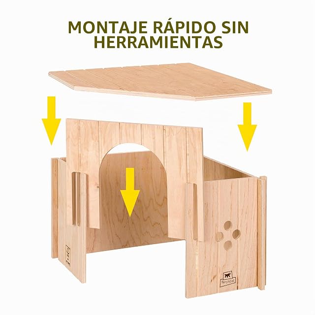 Foto 6 de 7 de Ferplast Caseta Esquinera de Madera para Conejos, Cobayas y Hámsteres SIN Corner, Madera Certificada FSC®