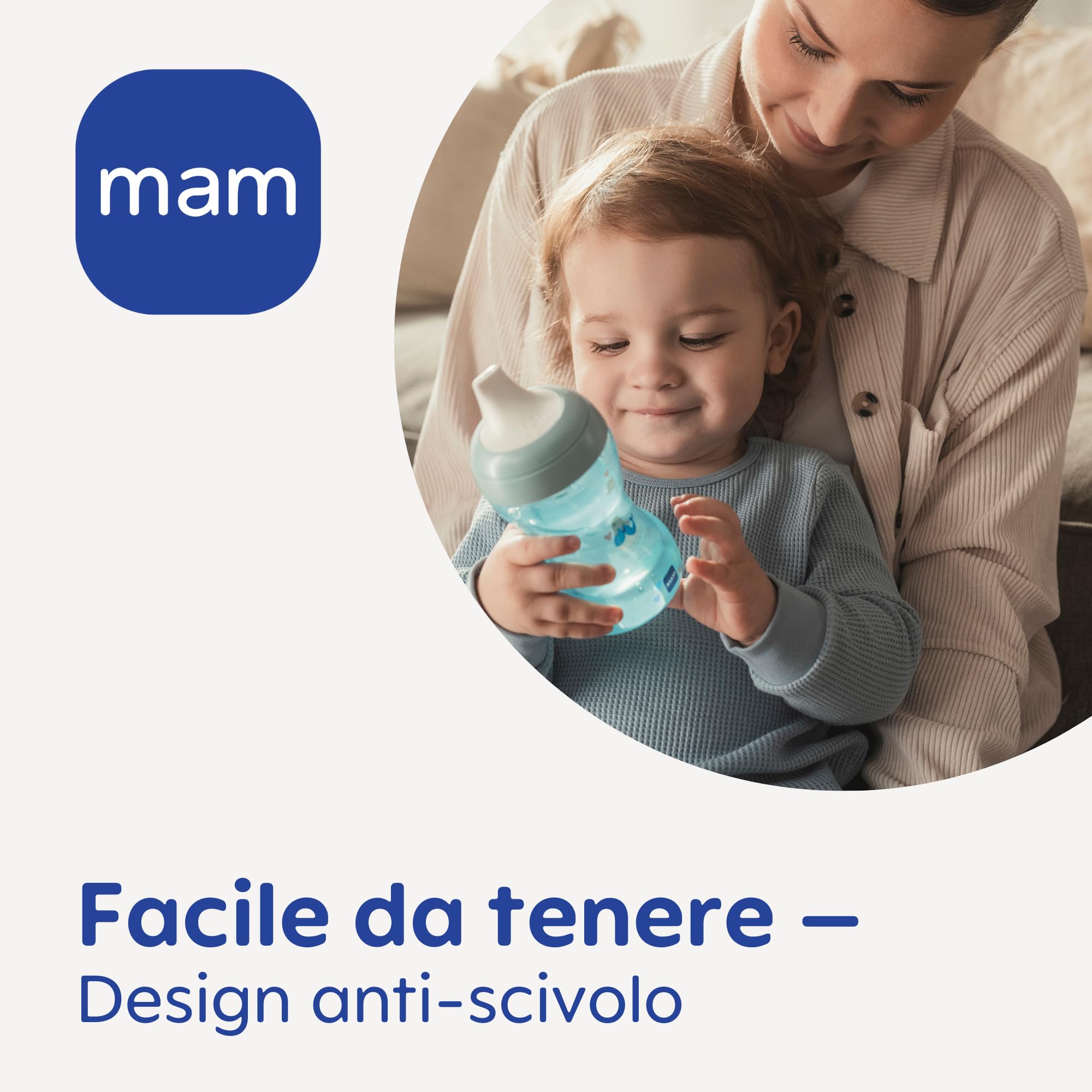 MAM Tazza Fun To Drink Cup con Manici e Beccuccio Rigido, 8+ Mesi, 270 ml, Rosa