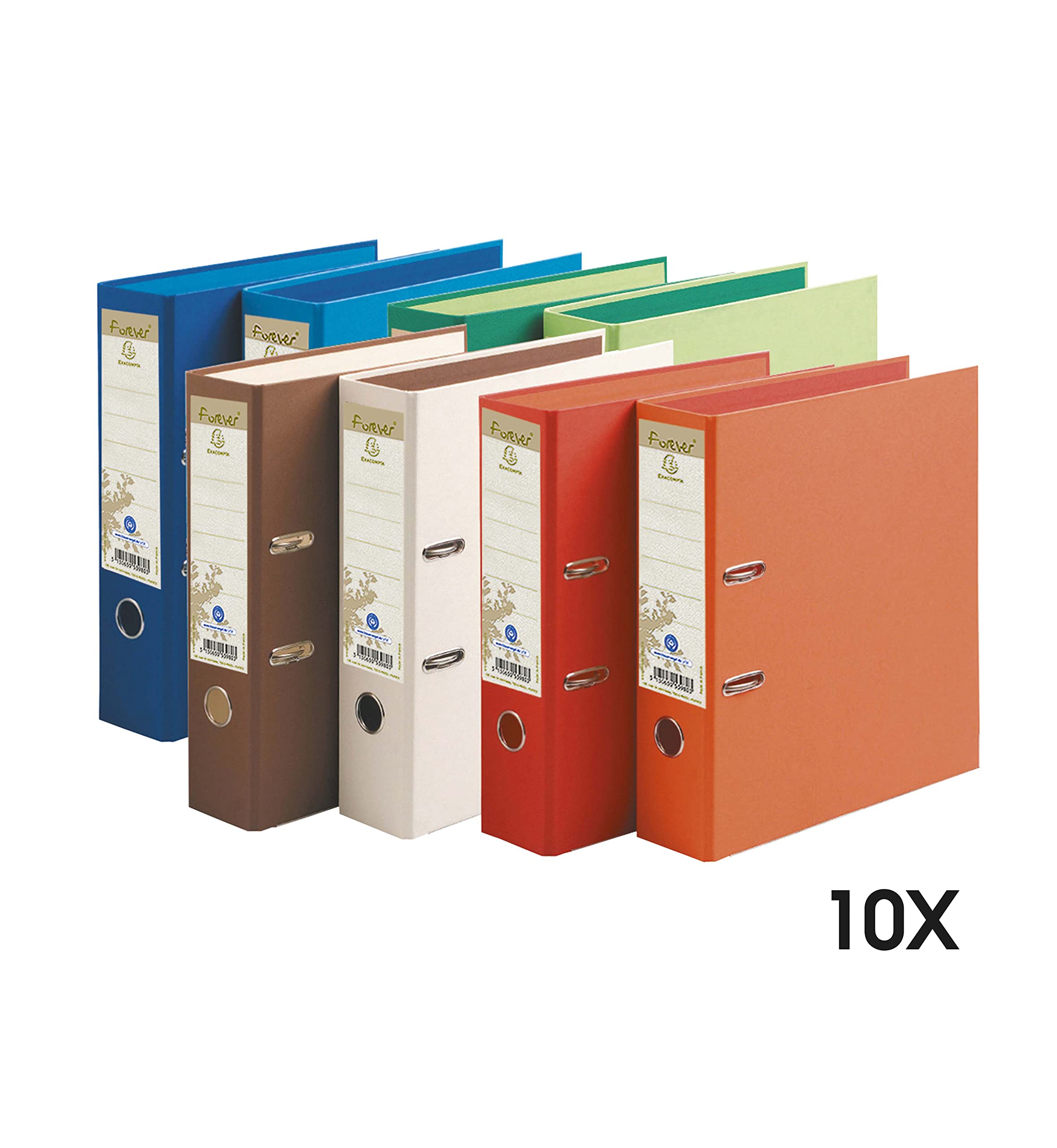 Exacompta 53980E segregatory, z kartonu z recyklingu, 2 pierścienie, 80 mm grzbiet, DIN A4, 10 sztuk posortowanych