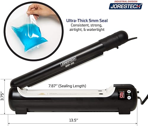 Miniatura 5 de Sellador de bolsas manual de impulso con cierre térmico (8 pulgadas, 110 voltios)