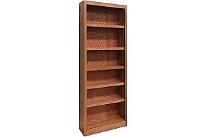 84" Traditional Wood Bookcase for Ample Vertical Storage
