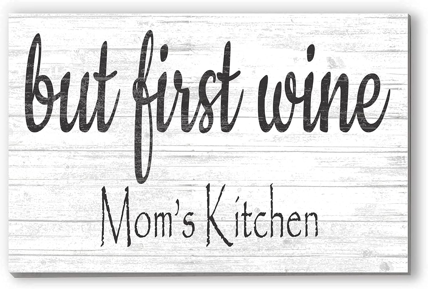 BUT FIRST WINE Sign Custom Personalized Wine Lover Gift For Kitchen Home Decor SOLID WOOD 16.5in x 10.5in