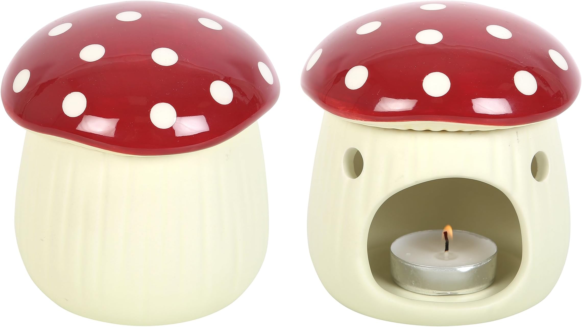 Adorable Mushroom Wax Melts Burner | Fragrance Oil Warmer | Aromatherapy Tealight Holder | Eye-catching Home Fragrance Decor | Calming Scent Toadstool Oil Diffuser