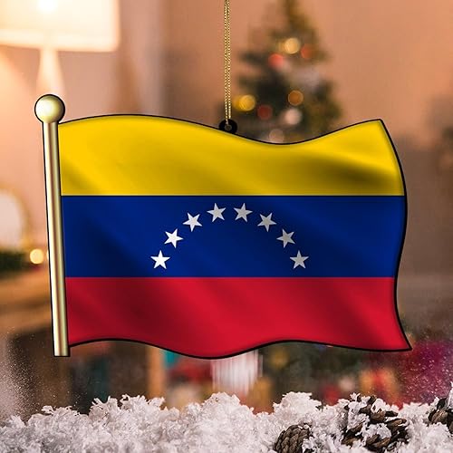 Vista 101 de Adorno acrílico de Navidad de Filipinas, decoración de árbol de Navidad, adorno de Navidad nacional para niños, bandera de Filipinas, banderas