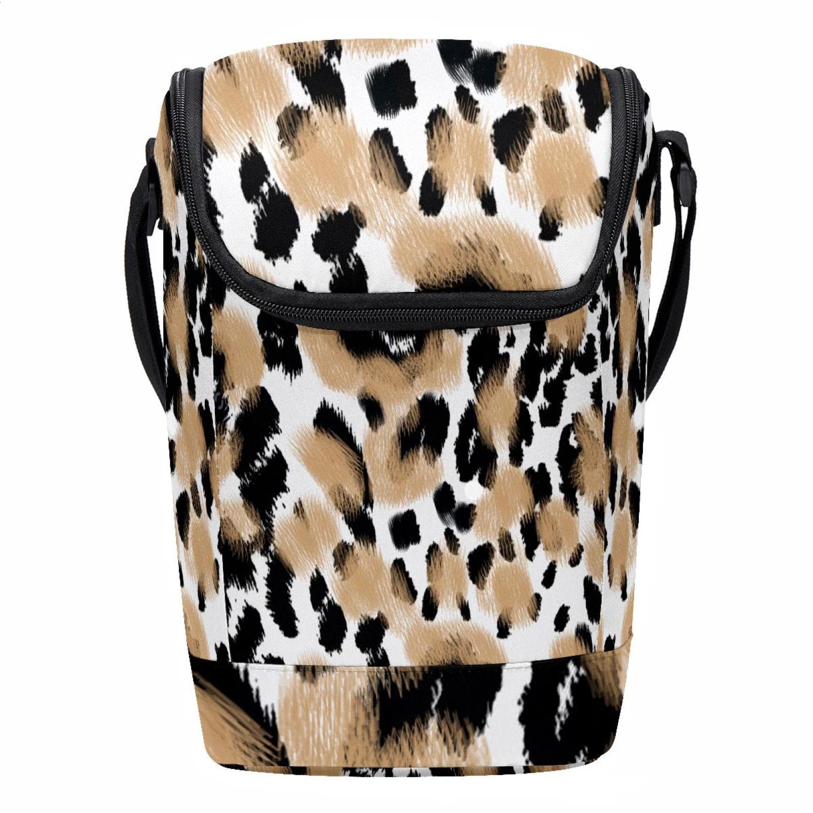 Bolsa de almuerzo con estampado de leopardo unisex para oficina y picnic escolar