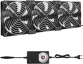 3 ventiladores para caja de 120mm: conjunto de ventiladores de PC silenciosos con control de velocidad, ventiladores axiales 12V/220V para refrigeración, ventiladores silenciosos para ordenador